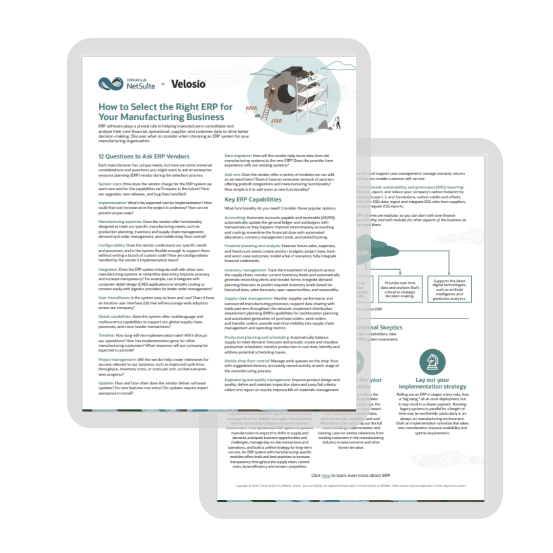 NetSuite Manufacturing Selecting ERP
